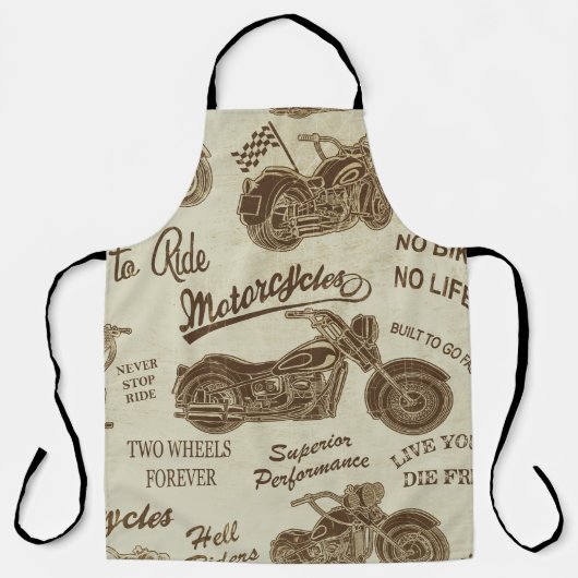  motorsilhouetten: naadloze achtergrond schort (Voorkant)