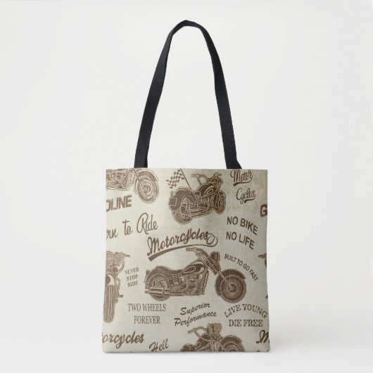  motorsilhouetten: naadloze achtergrond tote bag (Voorkant)