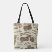  motorsilhouetten: naadloze achtergrond tote bag (Achterkant)