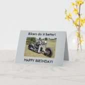 Motorskelet verjaardagskaart kaart (Gele Bloem)