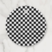 Motorsport Checkered Flag Round Party Bedankjes Labels (Achterkant)