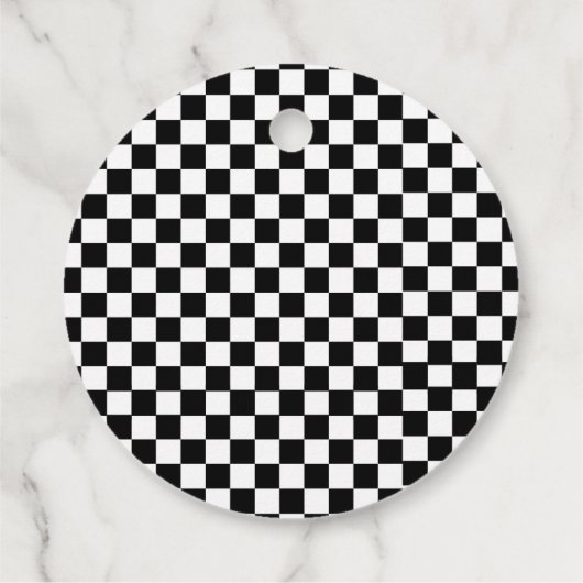 Motorsport Checkered Flag Round Party Bedankjes Labels (Achterkant)