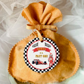 Motorsport Checkered Flag Round Party Bedankjes Labels