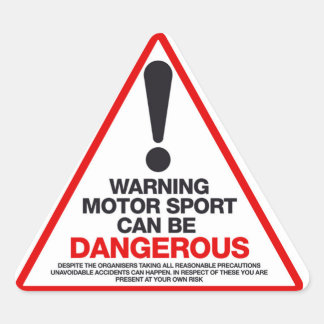 Motorsport kan gevaarlijk zijn sticker