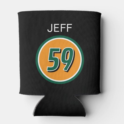 Motorsport race auto nummer logo gepersonaliseerd blikjeskoeler (Achterkant)