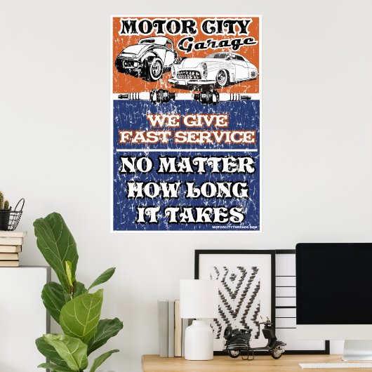 MOTORSTADSGARAGE 2 POSTER (Thuiskantoor)