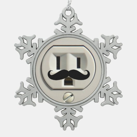 Motorstopcontact Tin Sneeuwvlok Ornament (Voorkant)
