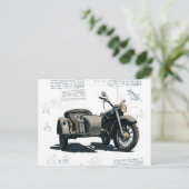  motortekening briefkaart (Staand voorkant)