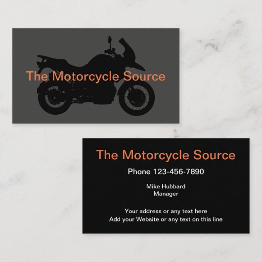 Motorthema Eenvoudig ontwerp Visitekaartje (Voorkant / Achterkant)