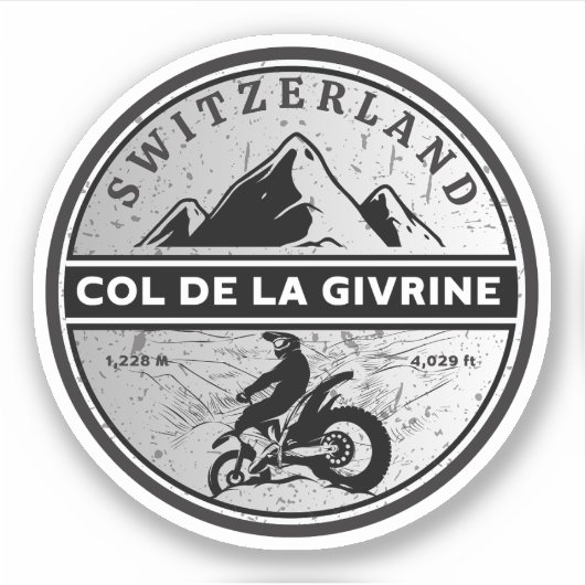 Motortoerist Col de la Givrine swiss-alps Sticker (Voorkant)