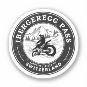 Motortoerist Iberdelg Pass Swiss-alps Sticker