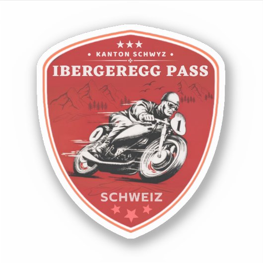Motortoerist Iberdelg Pass Swiss-alps Sticker (Voorkant)