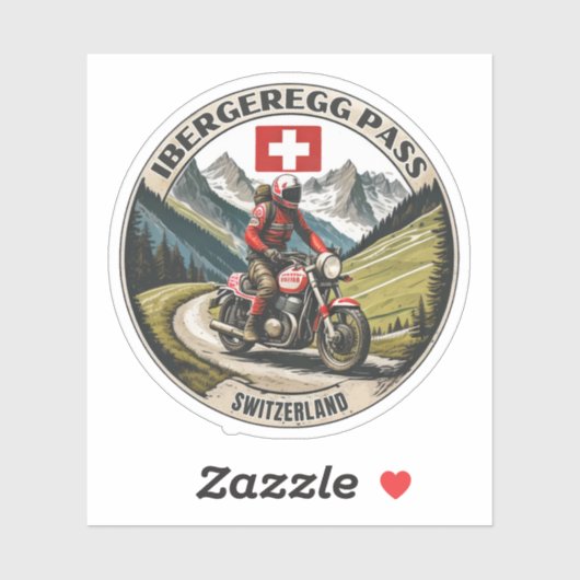 Motortoerist Iberdelg Pass Swiss-alps Sticker (Vel)