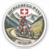 Motortoerist Iberdelg Pass Swiss-alps Sticker (Voorkant)