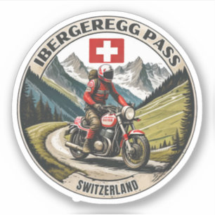 Motortoerist Iberdelg Pass Swiss-alps Sticker