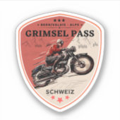 Motortournee door Grimsel Pass Swiss-alps Sticker (Voorkant)