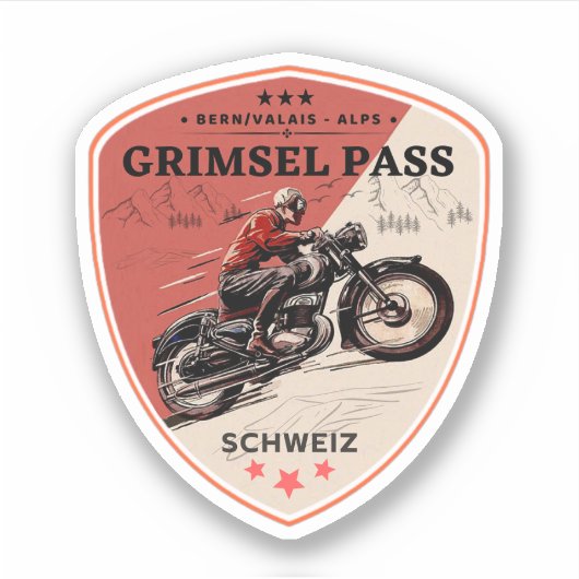 Motortournee door Grimsel Pass Swiss-alps Sticker (Voorkant)