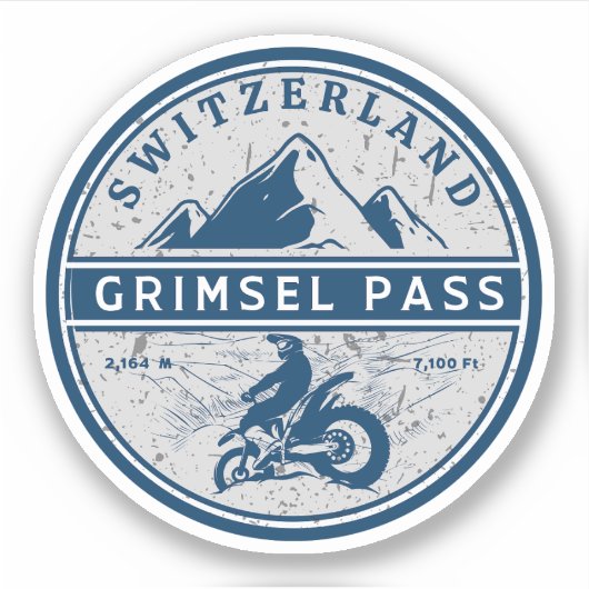 Motortournee door Grimsel Pass Swiss-alps Sticker (Voorkant)