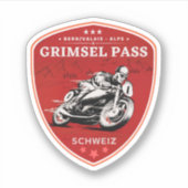 Motortournee door Grimsel Pass Swiss-alps Sticker (Voorkant)
