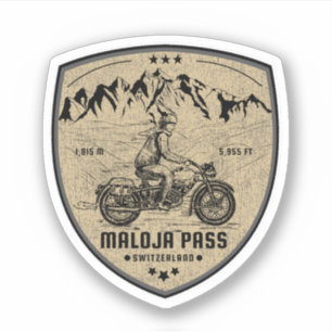 Motortournee door Maloja Pass Swiss-alps Sticker
