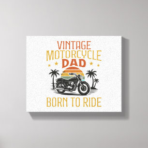 motorvader geboren om te rijden canvas afdruk