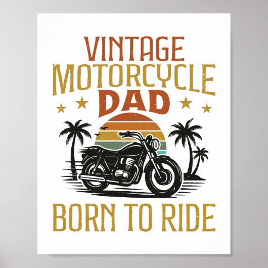  motorvader geboren om te rijden poster (Voorkant)