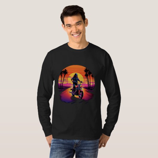 MotorVivid Color op Sunset T-shirt (Voorkant volledig)
