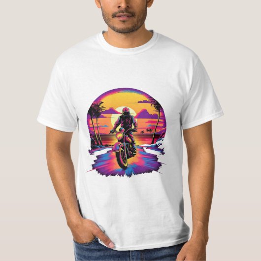 MotorVivid Color op Sunset T-shirt (Voorkant)