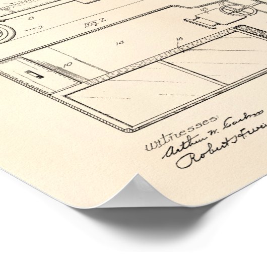  motorvoertuig 1920 - Kunst voor octrooien - oude  Poster (Hoek)