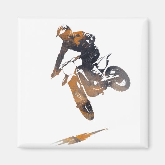 Motorwedstrijd Sport Challenge Silhouet Magneet (Voorkant)