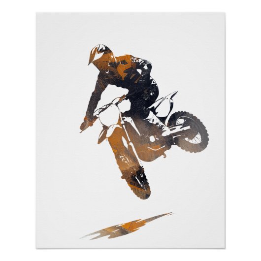 Motorwedstrijd Sport Challenge Silhouet Perfect Poster (Voorkant)