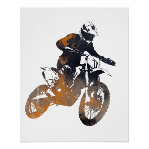 Motorwedstrijd Sport Challenge Silhouet Perfect Poster