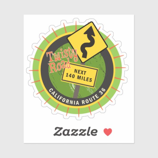 Motorweg California Route 36 Sticker (Vel)