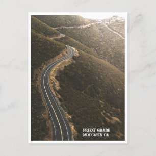 Motorweg op Priest Grade, Moccasin CA Briefkaart