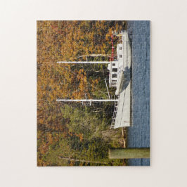 Motorzeilboot voor anker  legpuzzel