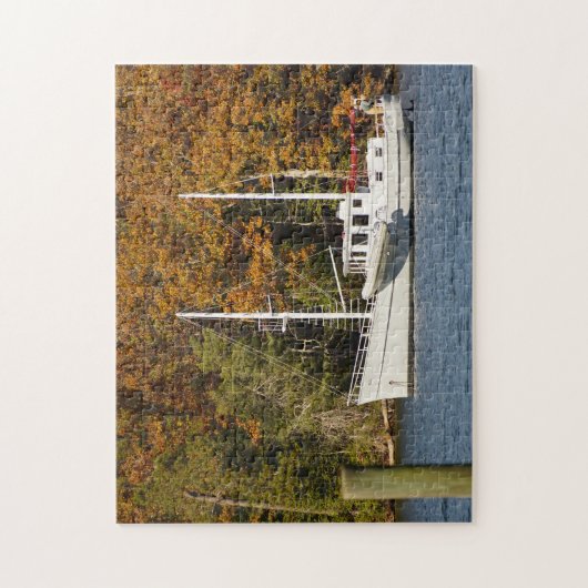 Motorzeilboot voor anker legpuzzel (Verticaal)