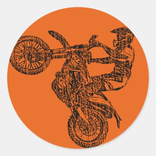 Motoverslaafde Ronde Sticker (Voorkant)