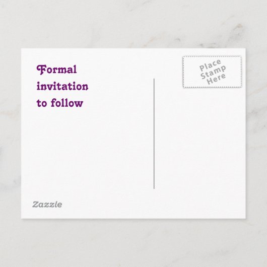 Motown Paars Aankondigingskaart (Achterkant)