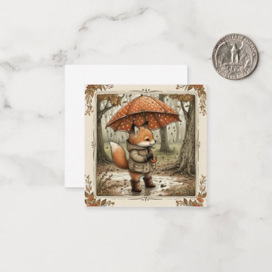 Motregen & Verrukkingen: Betoverende vossenregen Notitiekaartje (Voorkant / Achterkant in situ)