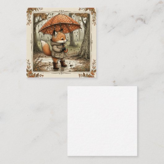 Motregen & Verrukkingen: Betoverende vossenregen Notitiekaartje (Voorkant / Achterkant)