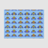 Motten in blauw, goudgeel en bruin tissuepapier (Voorkant)