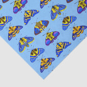 Motten in blauw, goudgeel en bruin tissuepapier (Detail)
