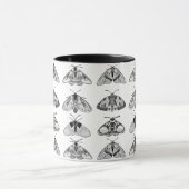 Motten in grijs, zwart en wit mok (Midden)