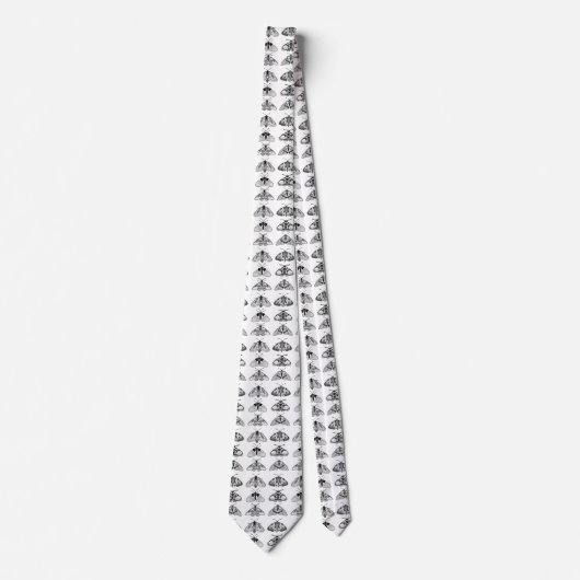 Motten in grijs, zwart en wit stropdas (Voorkant)