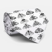 Motten in grijs, zwart en wit stropdas (Opgerold)