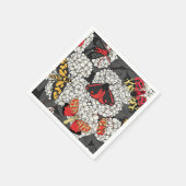 Motten op witte hortensia servet (Hoek)