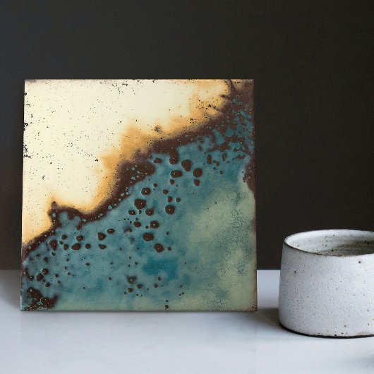 Mottled Marked Earth Tone Wall Decor Abstracte Cer Tegeltje