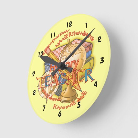 Motto geschiedenisleraar ronde klok (Hoek)