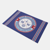 Motto monogram Nautical Logo Anchor Wheel Deurmat (Schuin)