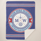 Motto monogram Nautical Logo Anchor Wheel Sherpa Deken (Voorkant)
